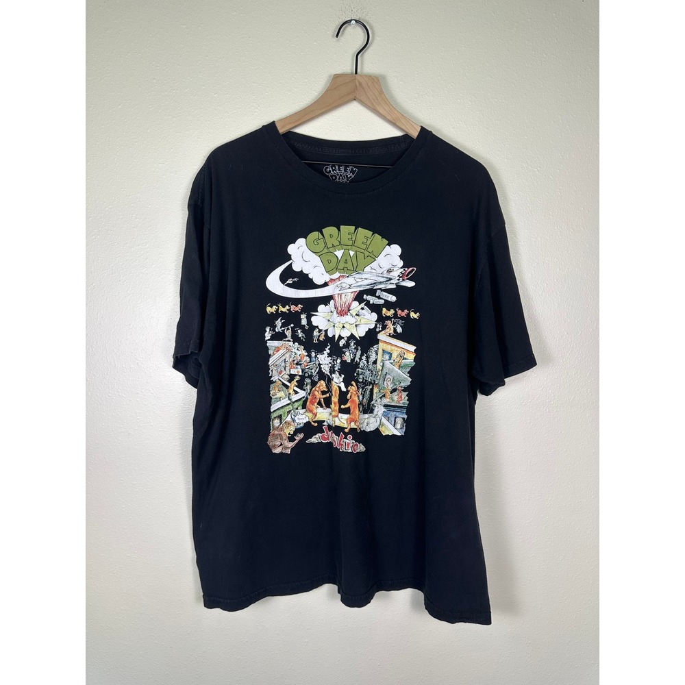 GREEN DAY Mens 2X Y2K Black Dookie Album Graphic Emo Grunge Punk Rock T-Shirt